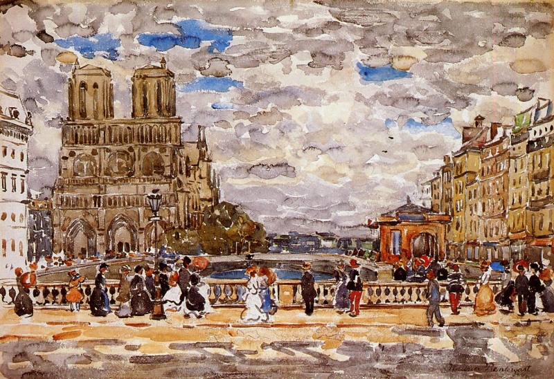 Notre-Dame-Paris-Maurice-Prendergast-oil-painting